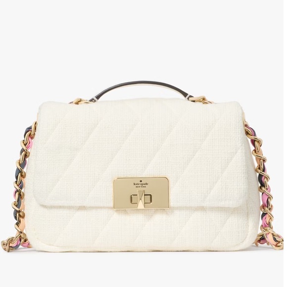 KATE SPADE NEW YORK Carey Tweed Small Chain Crossbody NWT - Picture 1 of 5